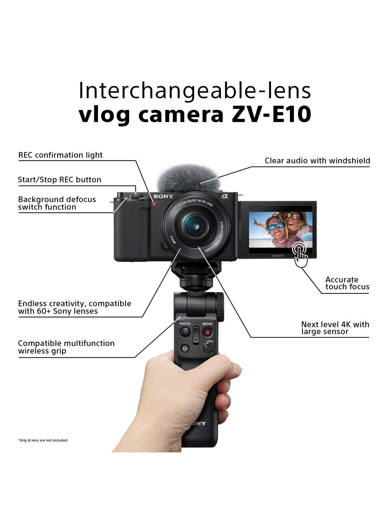  image of sony-zve10bdieunbspalpha-zv-e10-aps-c-mirrorless-interchangeable-lens-vlog-camera-body-only-vari-angle-screen-for-vlogging-4k-video-real-time-eye-autofocus