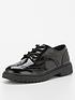  image of everyday-girlsnbsplace-up-patent-leather-school-shoe-black
