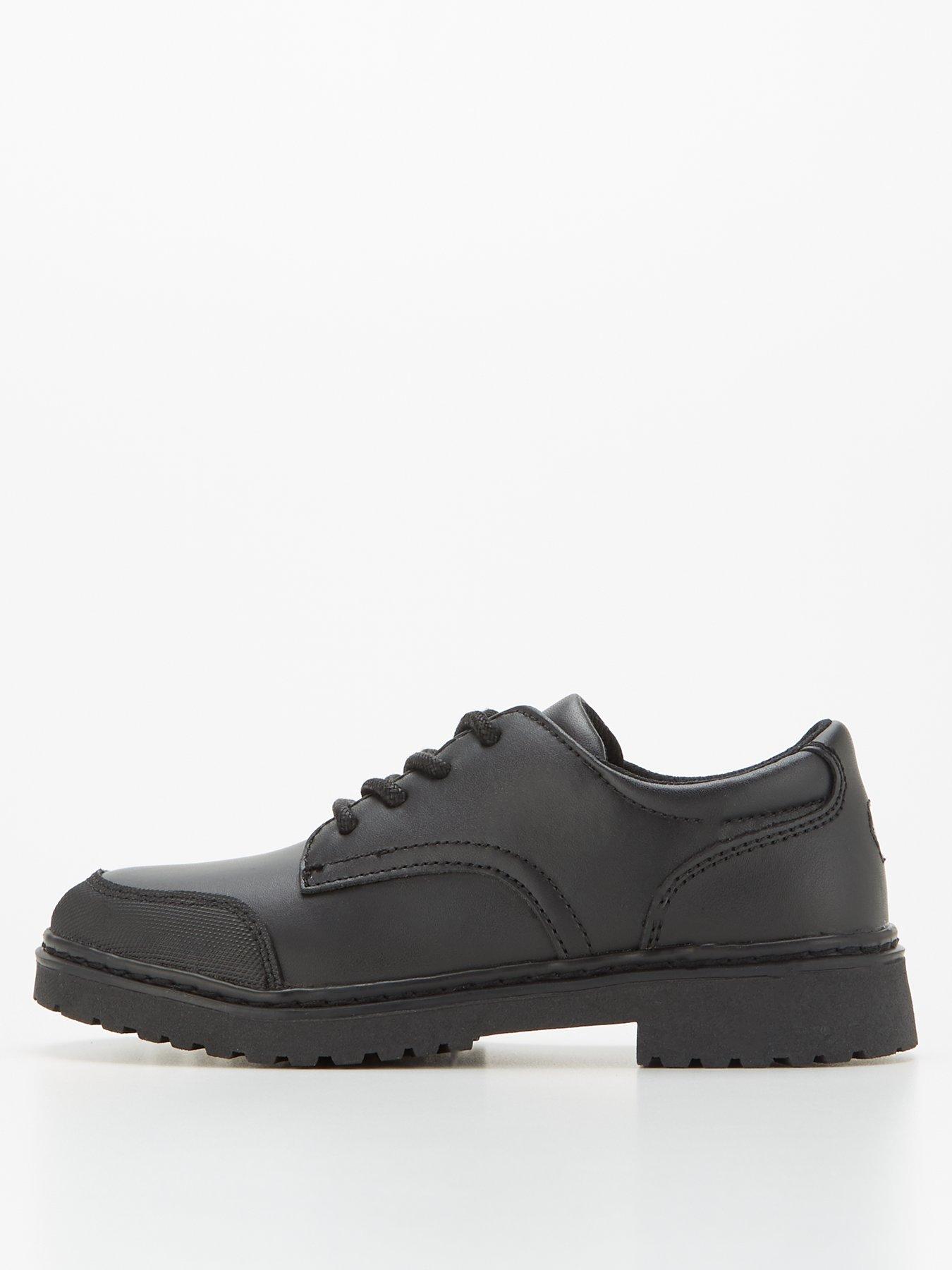 undefined Boys Lace Up Leather School Shoe - Black