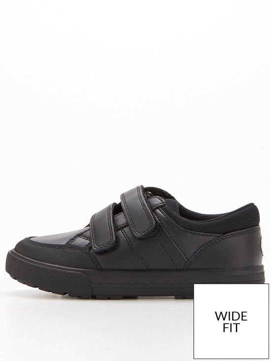 front image of everyday-boys-twin-strap-leather-school-shoesnbsp-nbspblack