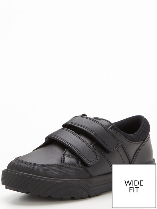 stillFront image of everyday-boys-twin-strap-leather-school-shoesnbsp-nbspblack