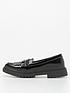  image of everyday-girls-loafer-leather-school-shoe-black