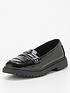  image of v-by-very-girls-loafer-leather-school-shoe-black