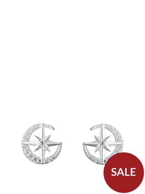 the-love-silver-collection-sterling-silver-cubic-zirconia-moon-star-stud-earrings