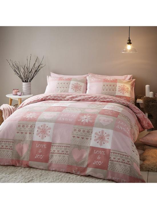 front image of catherine-lansfield-let-it-snow-christmas-duvet-cover-set