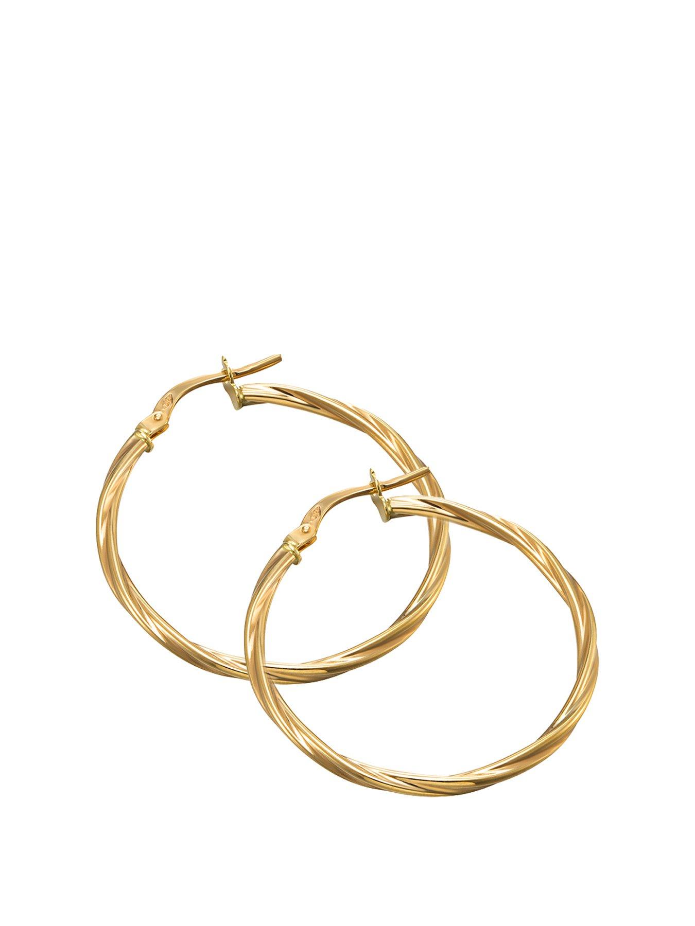 the-love-collection-9ct-gold-25mm-twisted-hoop-creole-earrings