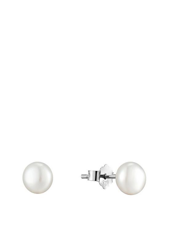 front image of the-love-silver-collection-sterling-silver-7mm-freshwater-pearl-stud-earrings