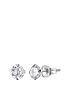  image of love-gold-9ct-white-gold-4mm-cubic-zirconia-solitaire-stud-earrings