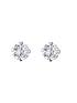  image of love-gold-9ct-white-gold-4mm-cubic-zirconia-solitaire-stud-earrings