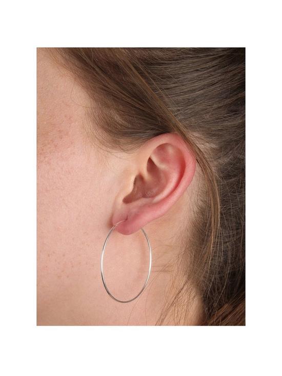 front image of the-love-silver-collection-sterling-silver-40mm-large-sleeper-slim-hoop-earrings