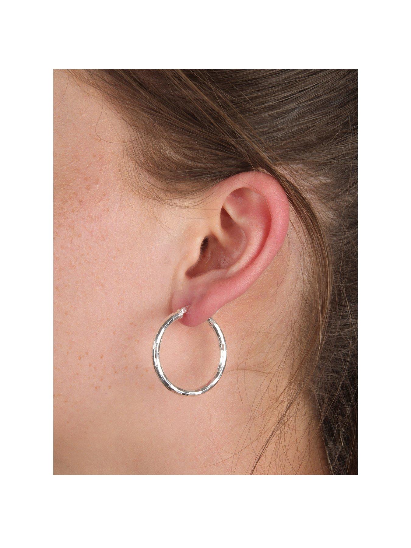 the-love-collection-sterling-silver-polished-diamond-cut-hoop-earrings