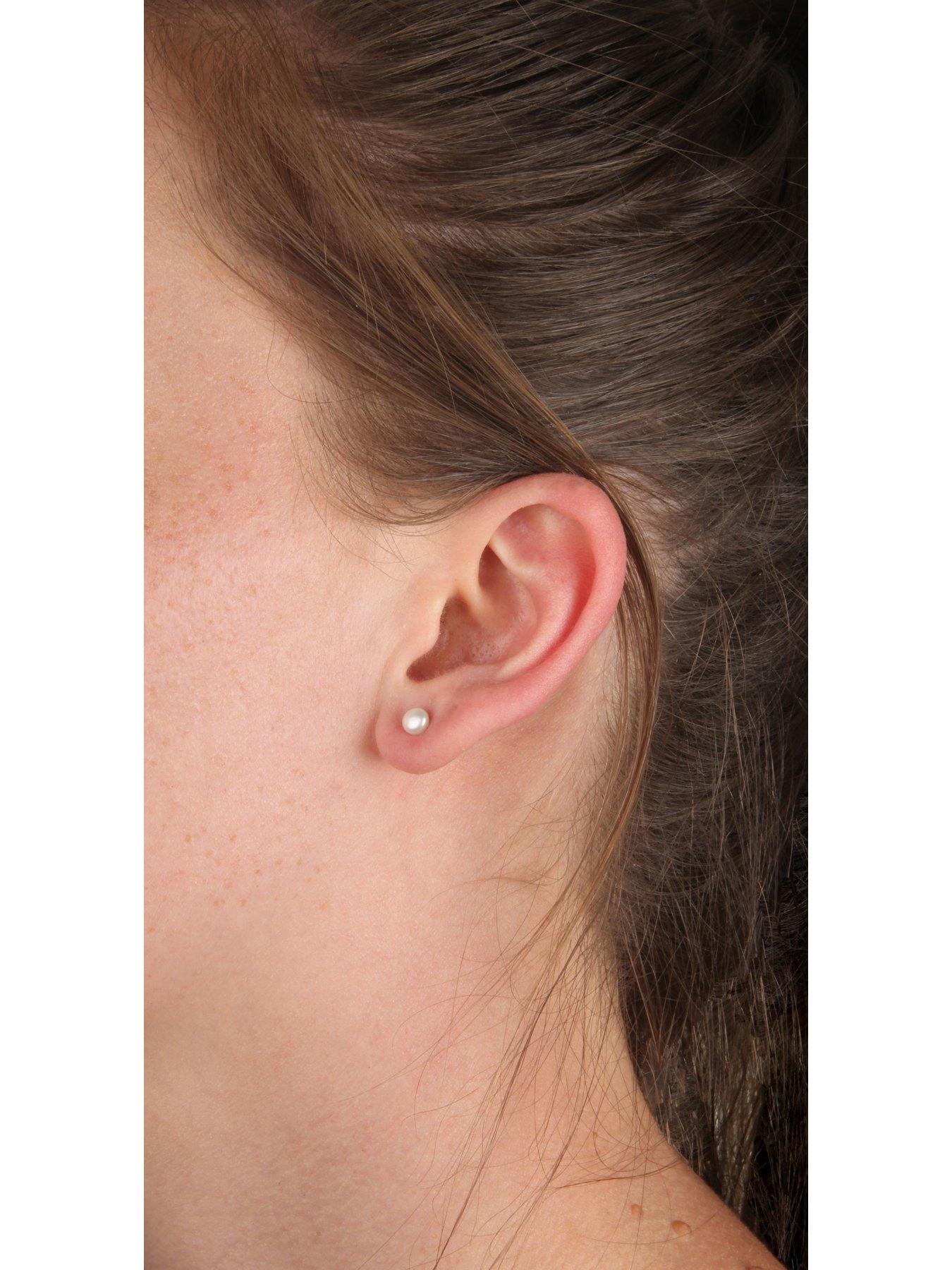  image of the-love-collection-sterling-silver-5mm-freshwater-pearl-stud-earrings