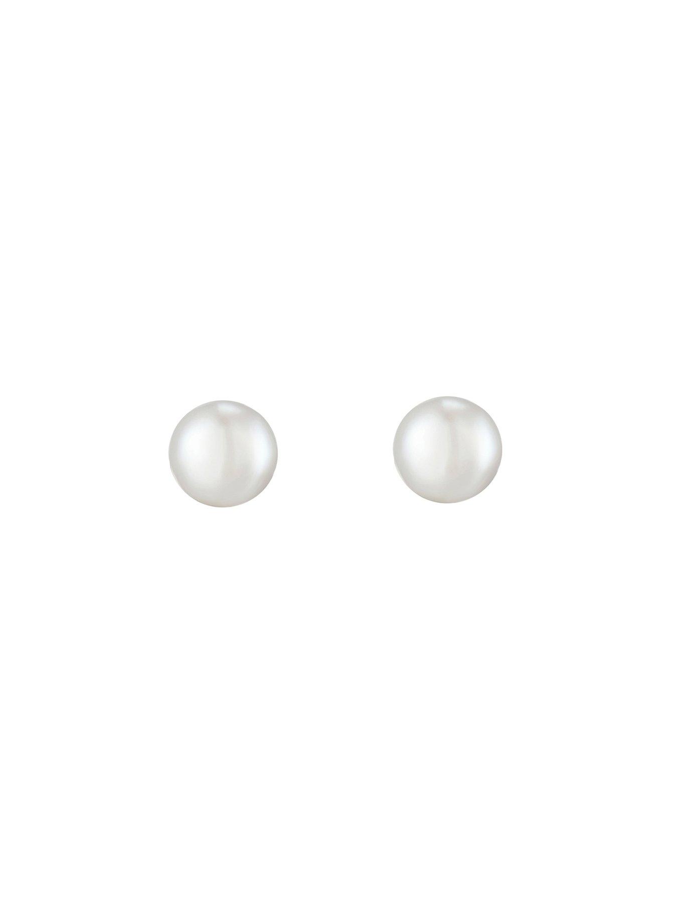  image of the-love-collection-sterling-silver-5mm-freshwater-pearl-stud-earrings