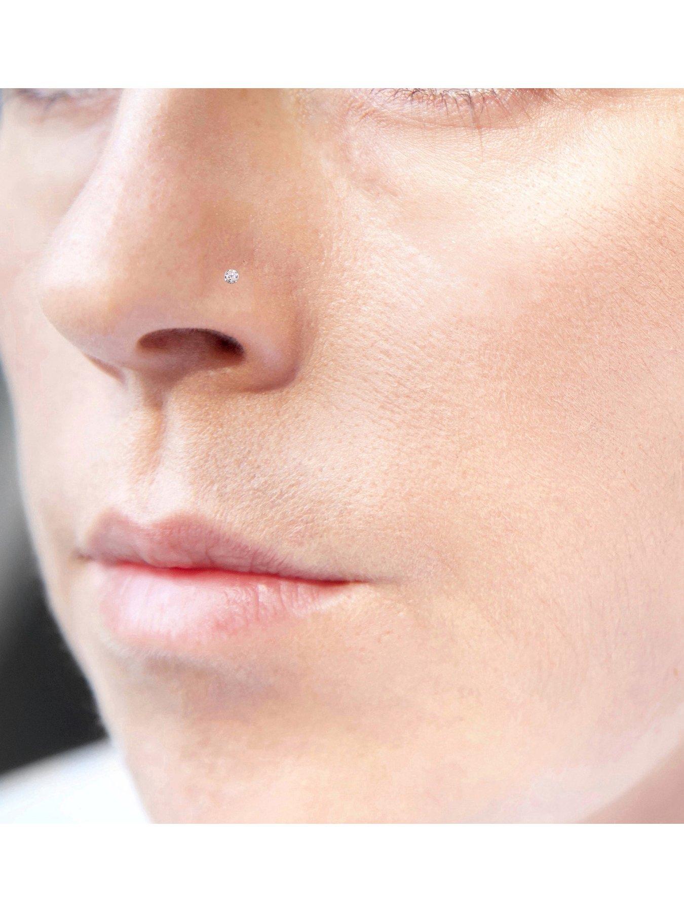  image of the-love-collection-sterling-silver-amp-cubic-zirconia-3pk-nose-studs