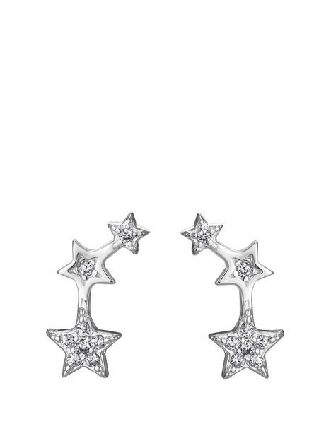 the-love-silver-collection-sterling-silver-cznbsptriple-star-earrings