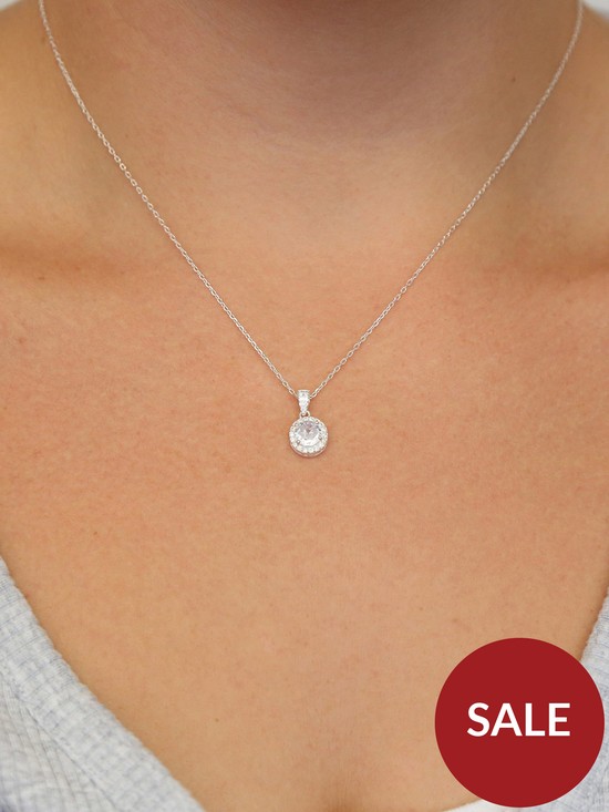 stillFront image of love-diamond-sterling-silver-gift-boxed-round-cubic-zirconia-necklace