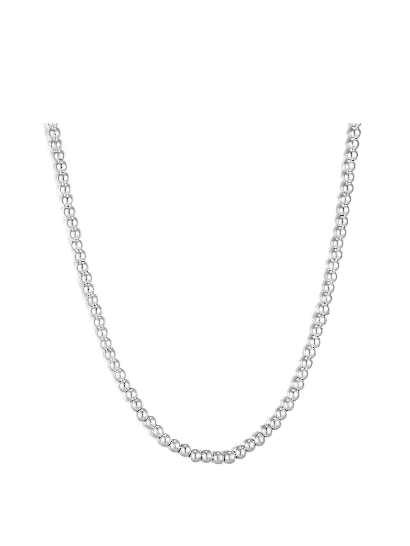 the-love-collection-sterling-silver-beaded-adjustable-chain-necklace