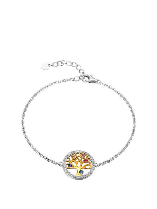 front image of the-love-silver-collection-sterling-silver-cubic-zirconia-detail-tree-of-life-adjustable-bracelet