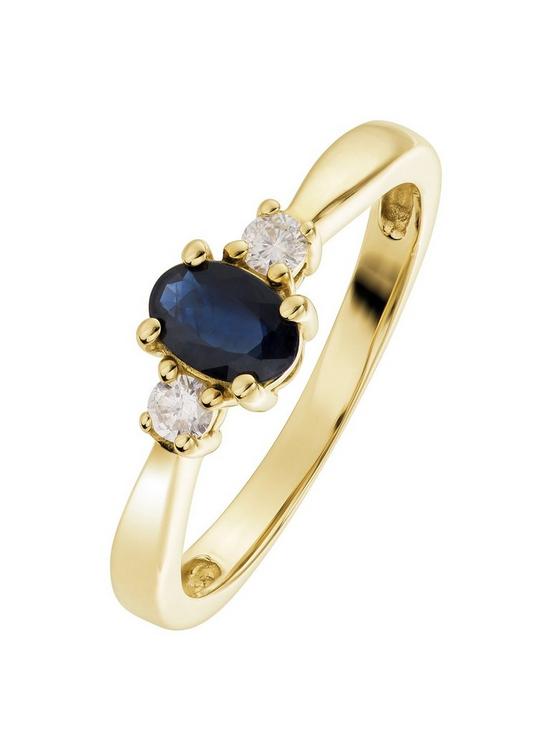 front image of love-gem-9ct-yellow-gold-46mm-sapphire-and-010ct-diamond-ring