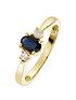 image of love-gem-9ct-yellow-gold-46mm-sapphire-and-010ct-diamond-ring