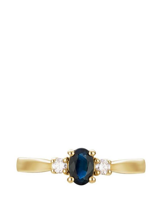 stillFront image of love-gem-9ct-yellow-gold-46mm-sapphire-and-010ct-diamond-ring