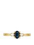  image of love-gem-9ct-yellow-gold-46mm-sapphire-and-010ct-diamond-ring
