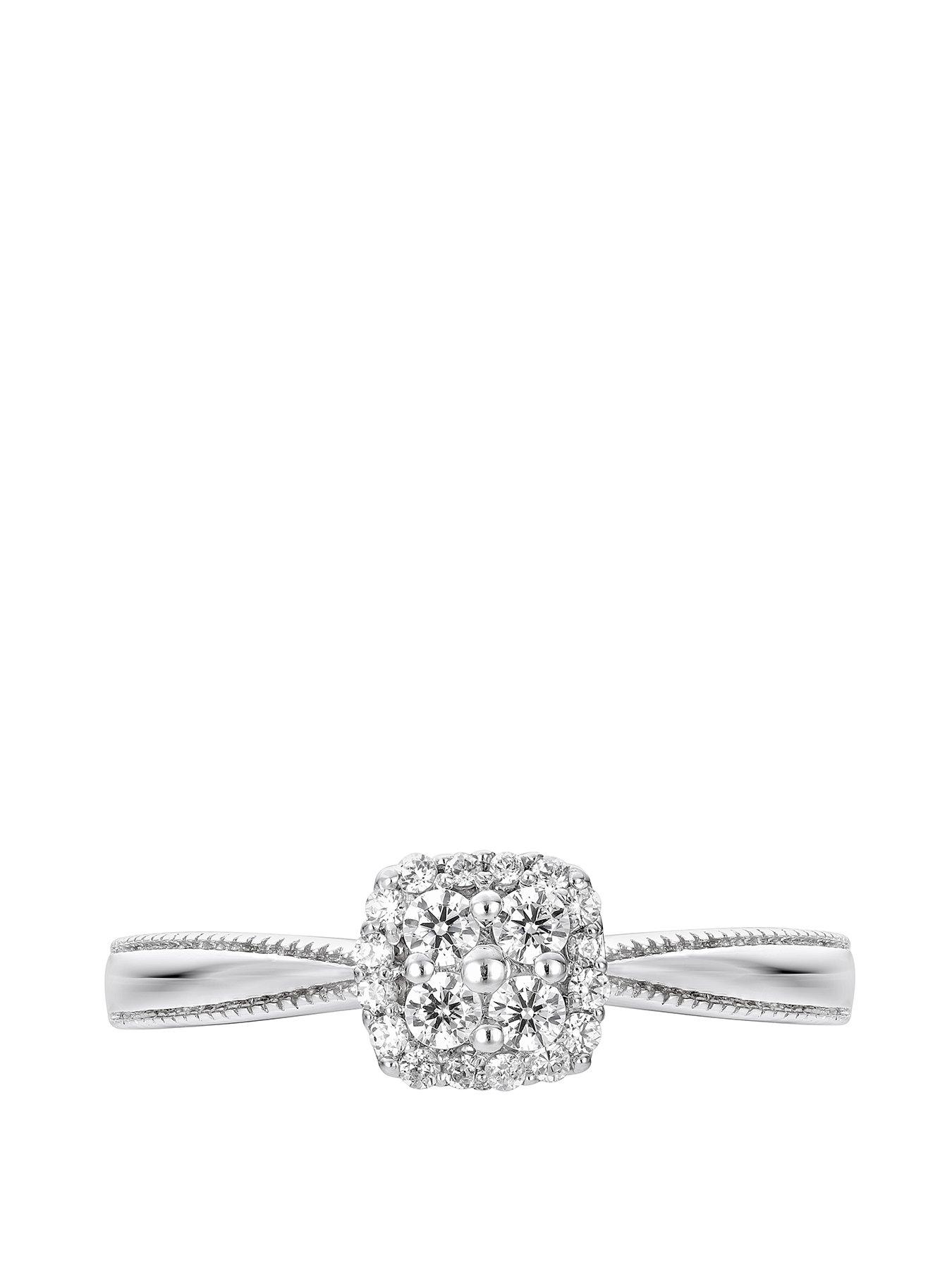  image of love-diamond-9ct-white-gold-025ct-diamond-engagement-ring
