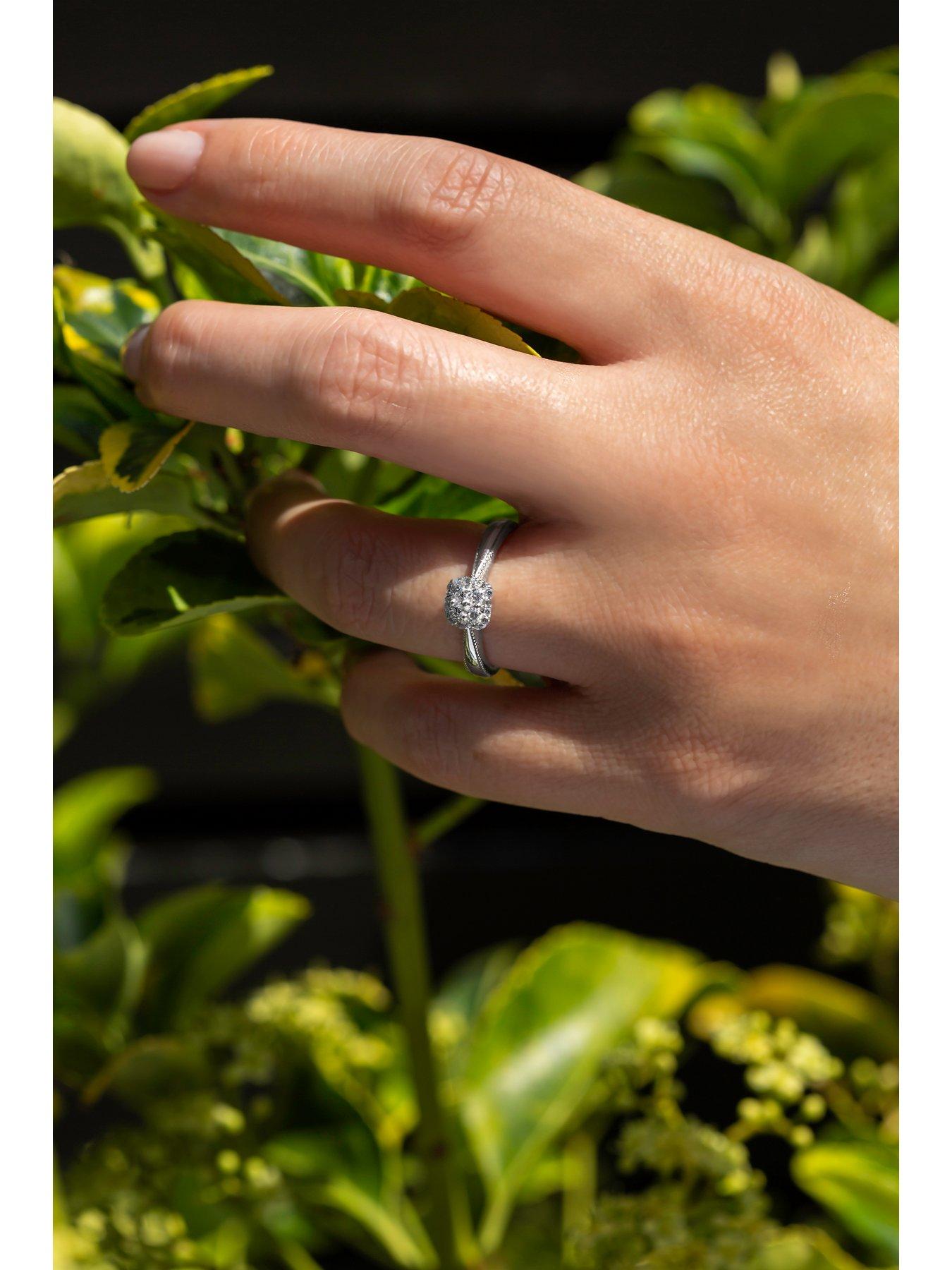  image of love-diamond-9ct-white-gold-025ct-diamond-engagement-ring