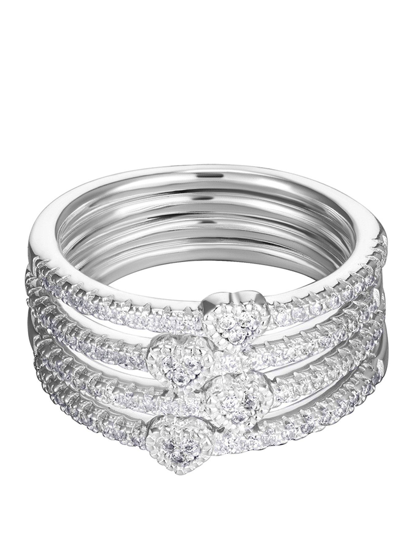the-love-collection-sterling-silver-cubic-zirconia-heart-double-band-ring