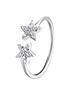  image of the-love-silver-collection-sterling-silver-double-star-cubic-zirconia-ring