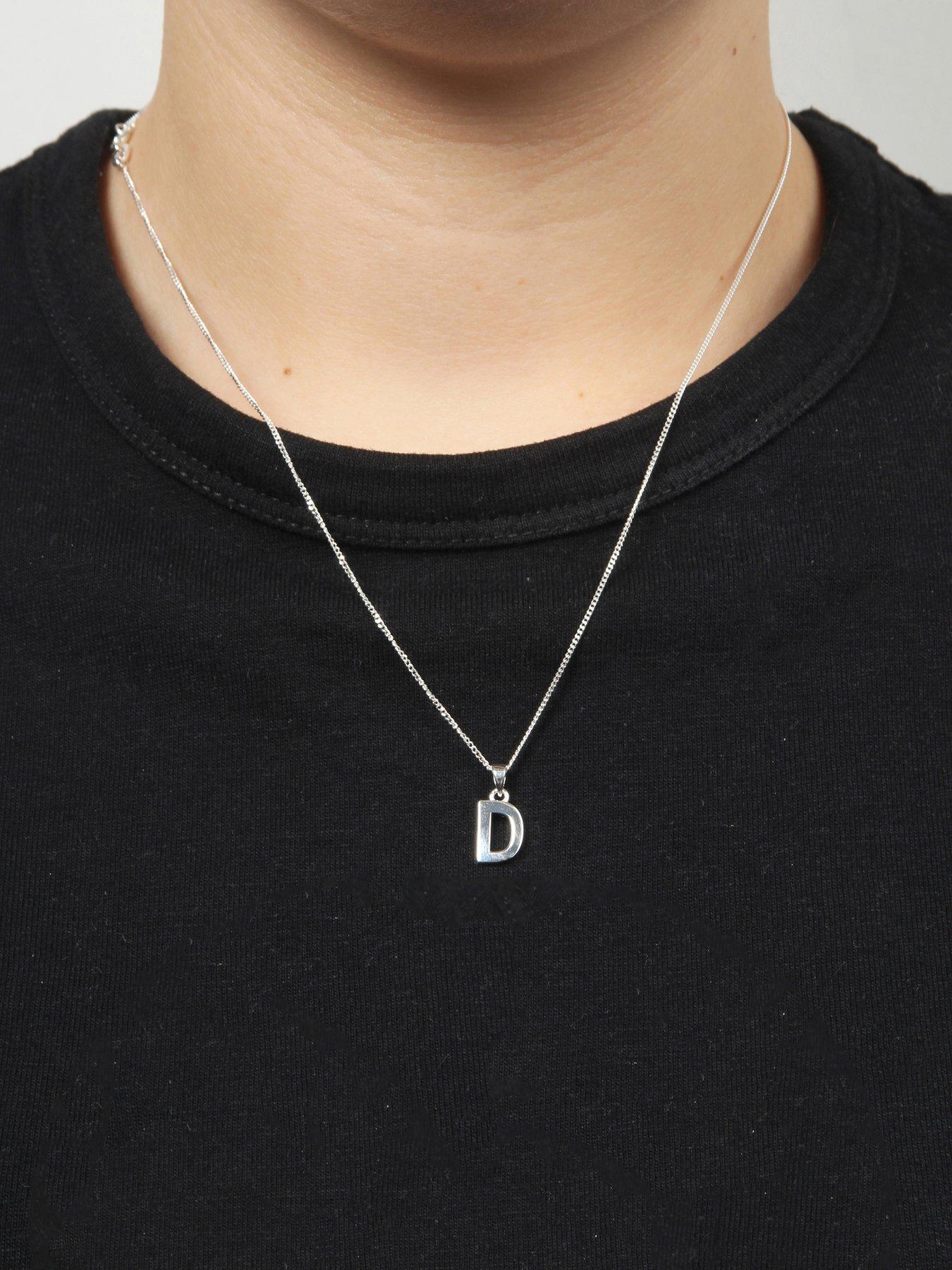 Image 2 of 7 of The Love Collection Sterling Silver Alphabet Initial Pendant Adjustable Necklace