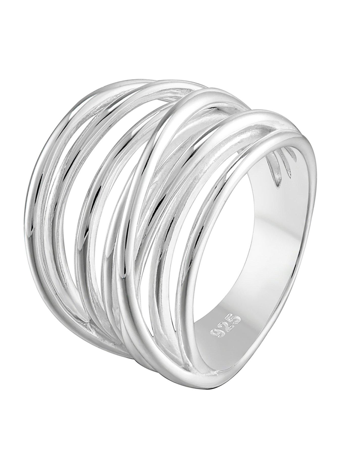 The Love Collection Sterling Silver Twist Cross Over Ring