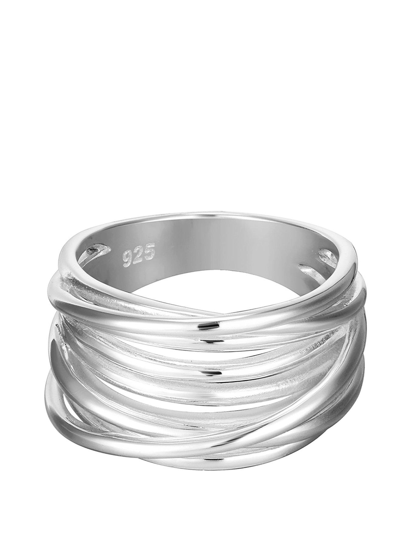 Image 3 of 5 of The Love Collection Sterling Silver Twist Cross Over Ring