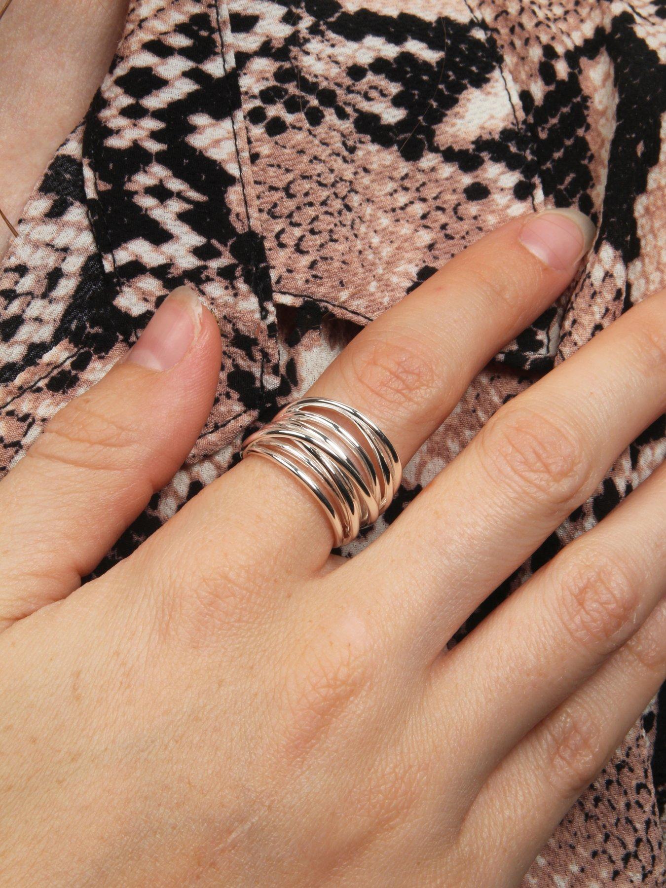Image 4 of 5 of The Love Collection Sterling Silver Twist Cross Over Ring