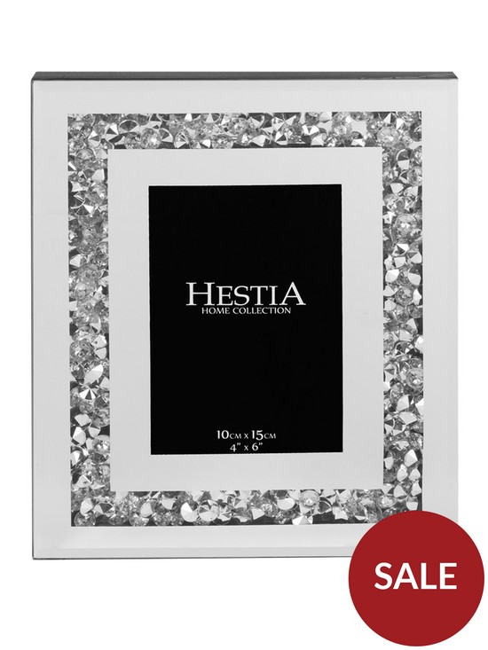 front image of hestia-mirror-glass-with-crystal-edge-photo-frame--4-x-6
