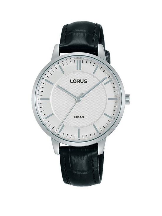 front image of lorus-ladies-dress-leather-ladies-watch