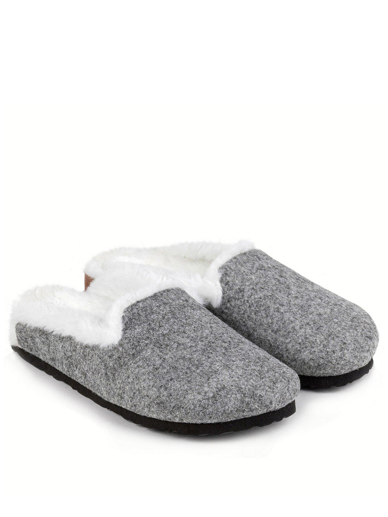 Totes grey best sale mule slippers