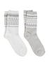  image of totes-2-packnbspfluffy-fair-isle-bed-socks-cream