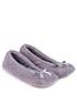  image of totes-isotoner-popcorn-ballet-slipper-with-bow-grey