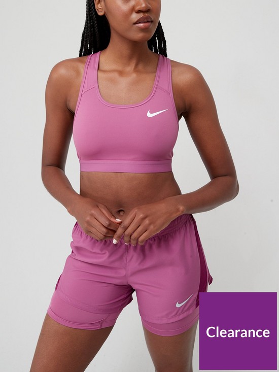 front image of nike-medium-support-swoosh-bra-light-purple