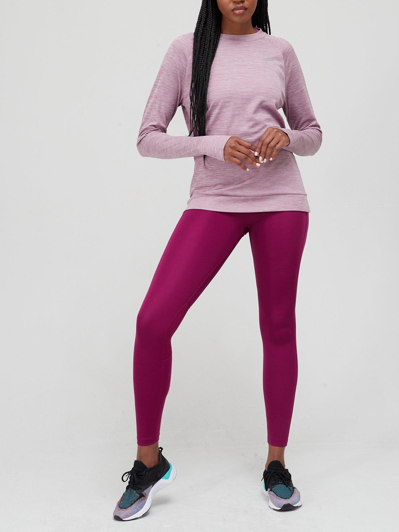 nike running long sleeve pacer pink