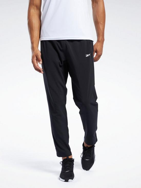 front image of reebok-workout-ready-track-pants-black