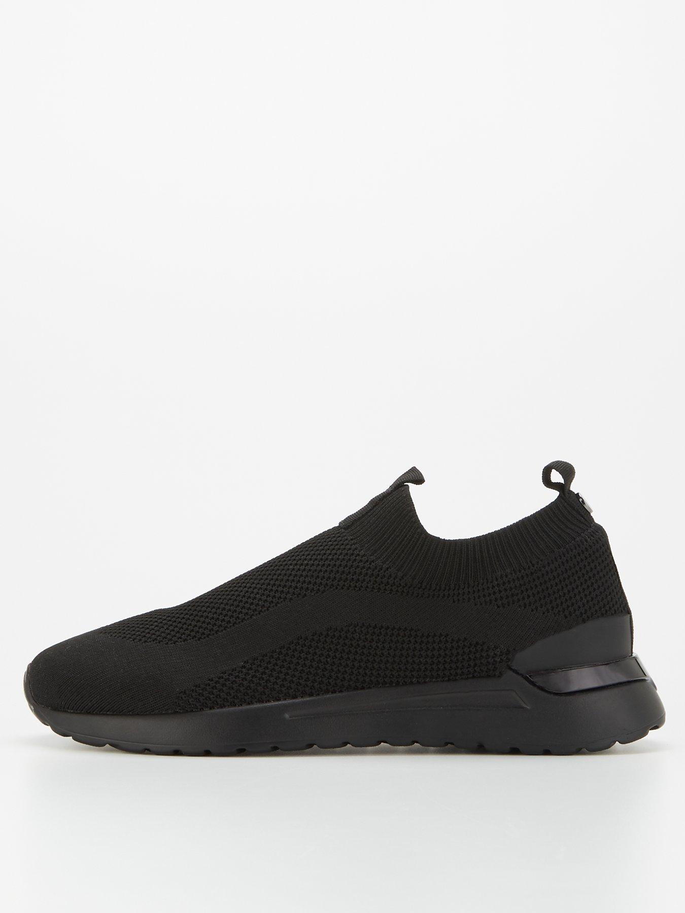  image of v-by-very-slip-on-knitted-trainer-black
