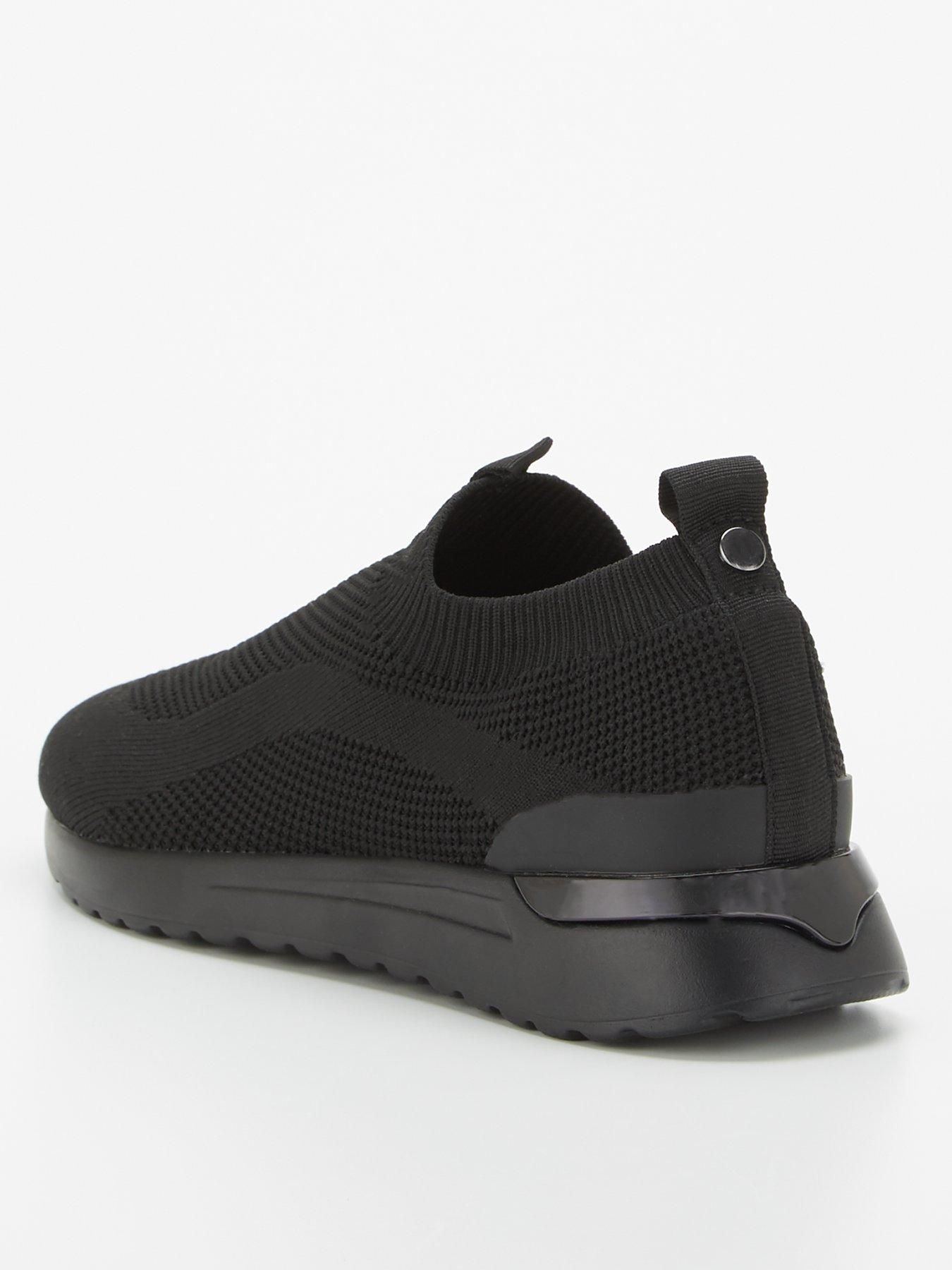  image of v-by-very-slip-on-knitted-trainer-black