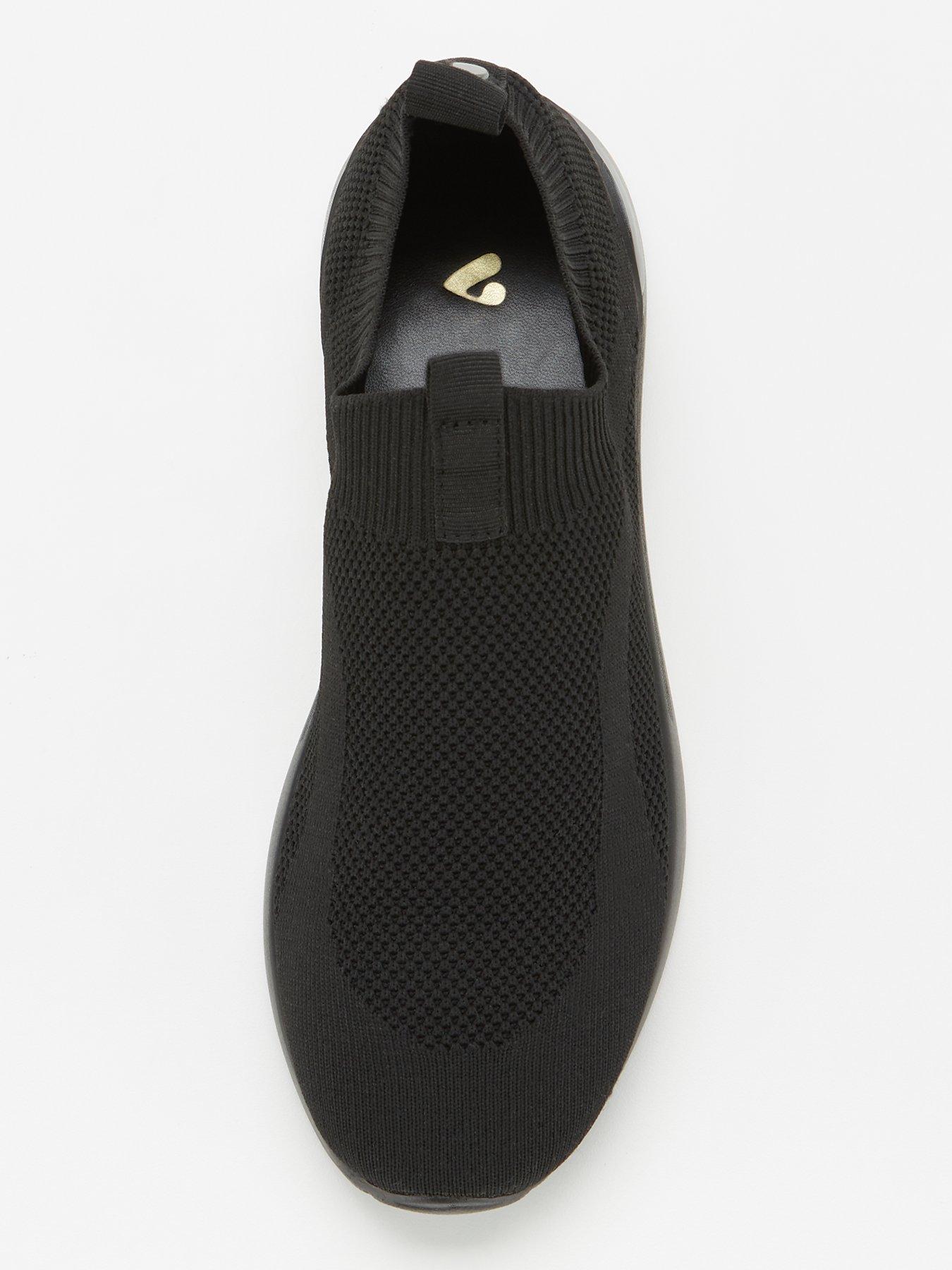  image of v-by-very-slip-on-knitted-trainer-black