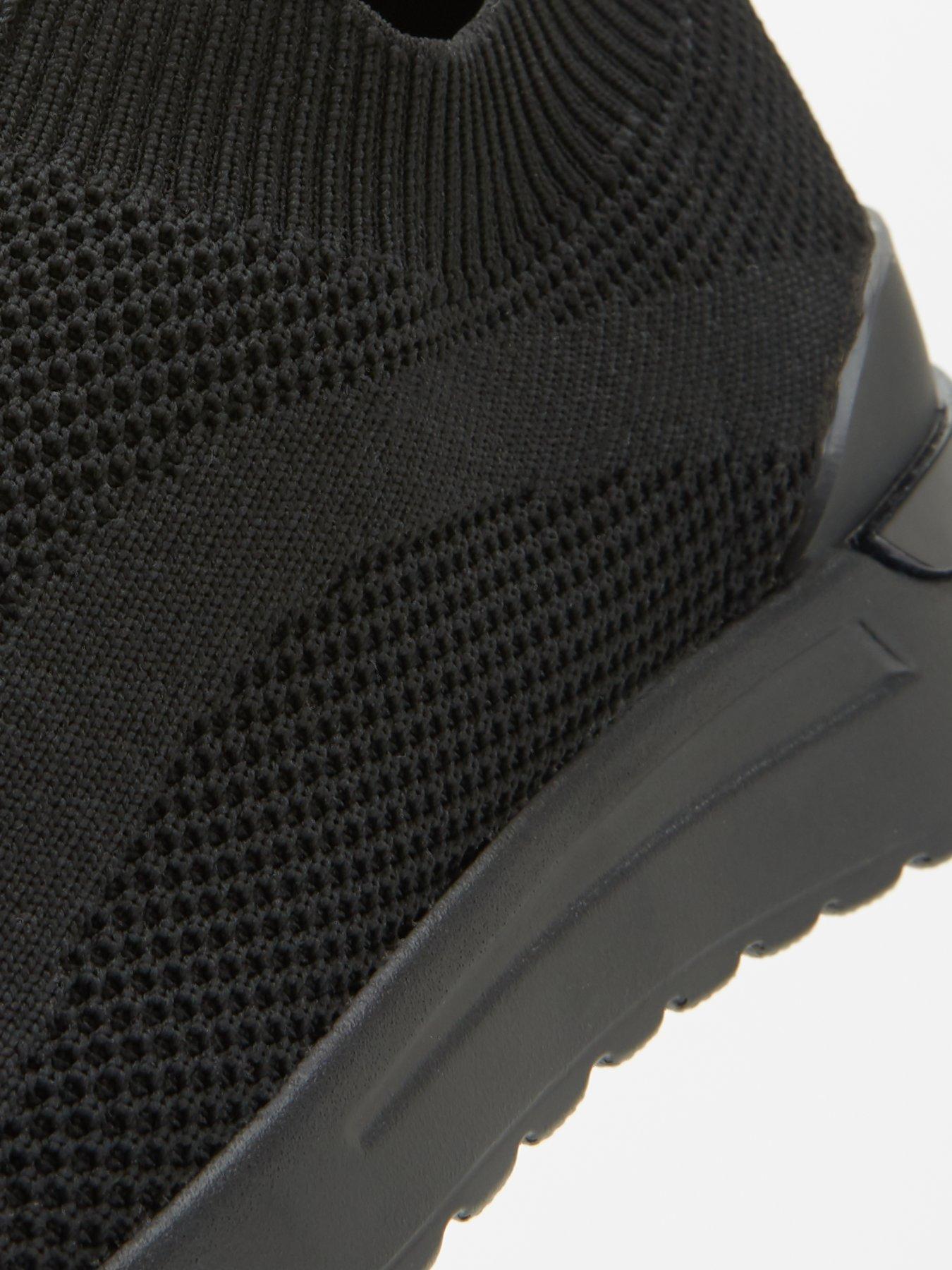  image of v-by-very-slip-on-knitted-trainer-black