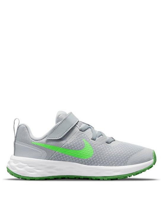 front image of nike-revolution-6-trainers-greygreen