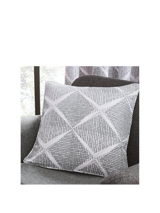 front image of catherine-lansfield-geo-textured-diamond-cushion