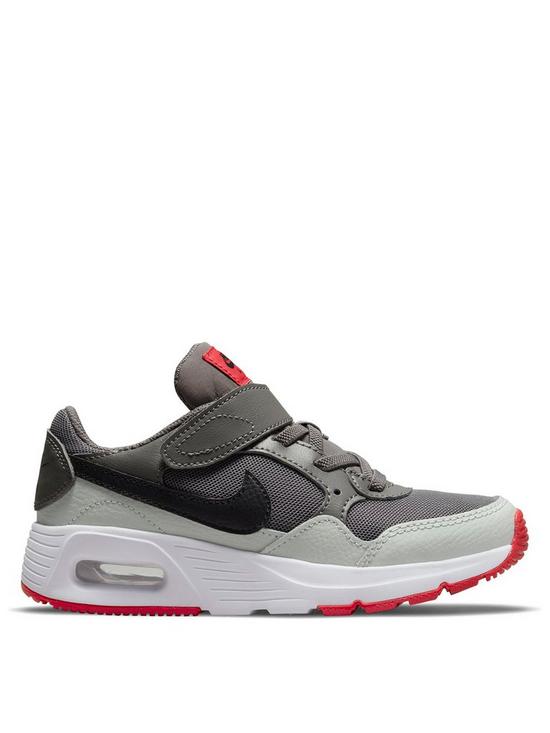front image of nike-air-max-sc-trainer-greyblack