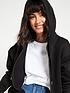 image of everyday-the-essential-oversized-zip-through-hoodie-black